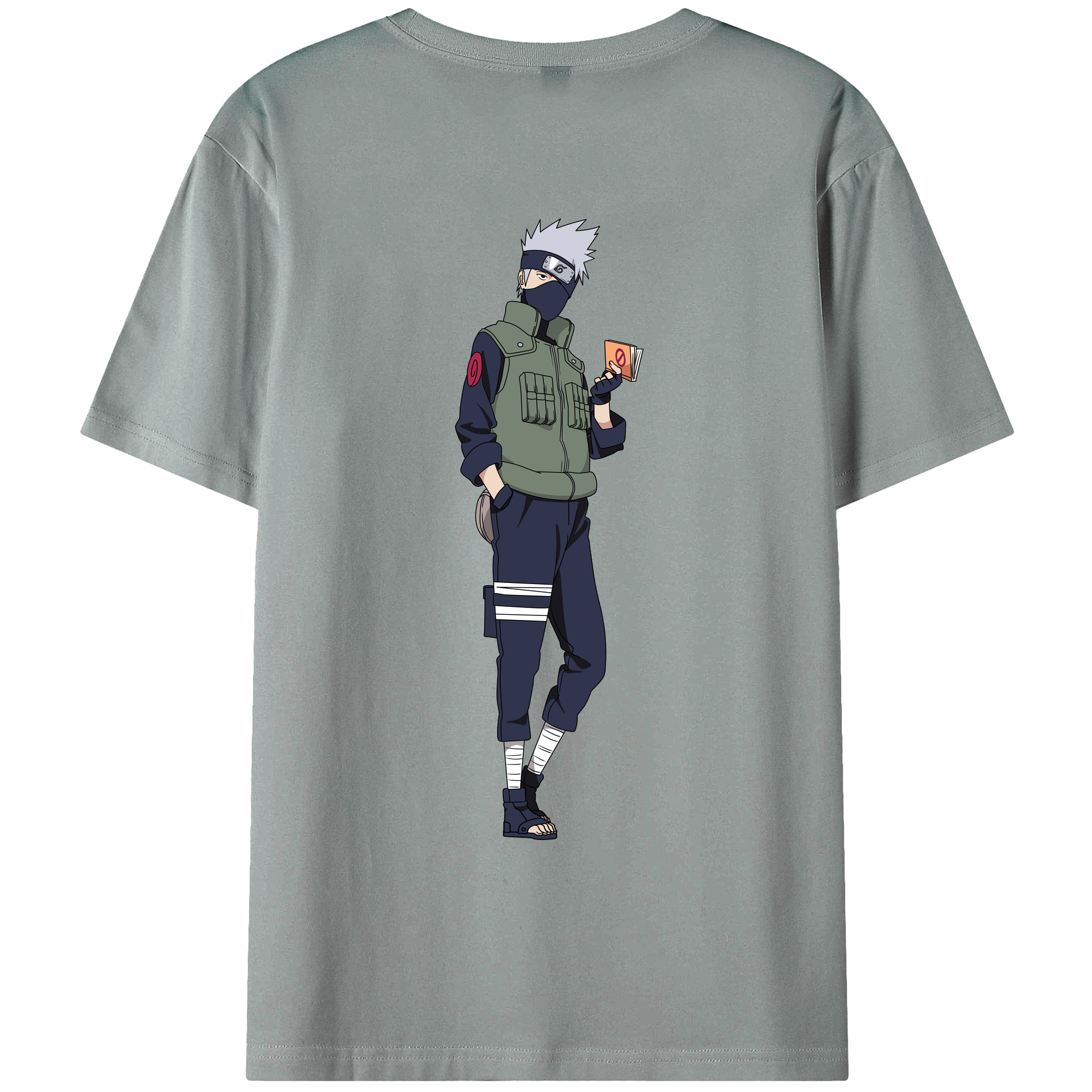 （画像用） NARUTO -ナルト- はたけ カカシ Hatake Kakashi 綿100％ メンズ半袖Tシャツ（バックプリント） 通気性